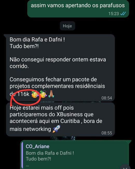 Depoimento Ozare: R$116 mil em projetos · Ariane